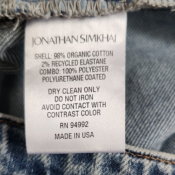 REVOLVE JONATHAN SIMKHAI STANDARD The River faux leather straight leg jeans - Picture 11 of 14